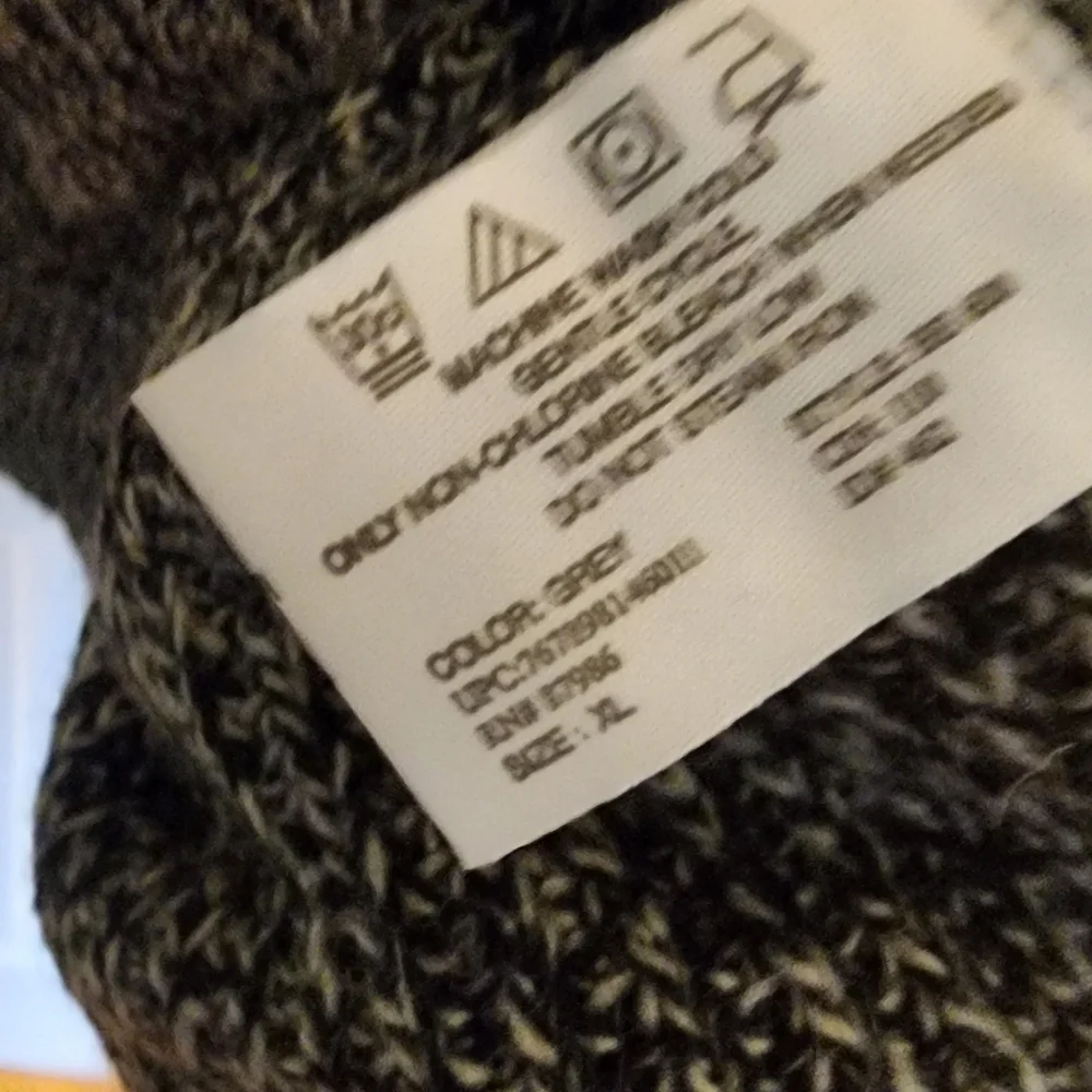 Vintage Basic Equipment Nwt Gray Black Heather Wool Blend Henley Sweater Size Xl